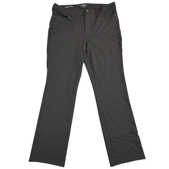 NYDJ Womens Marilyn Straight Black Trouser Size 12P Lift Tuck Technology Stretch - Picture 2 of 15